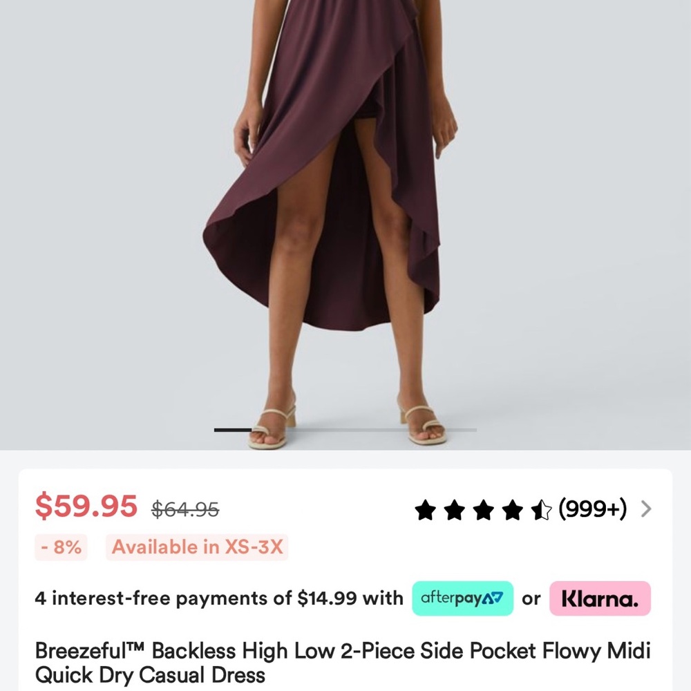 HALARA BREEZE active maxi dress high low quick dry